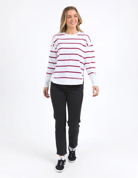 Farrah Stripe Long Sleeve Red