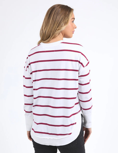 Farrah Stripe Long Sleeve Red