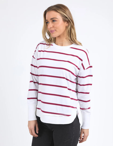Farrah Stripe Long Sleeve Red