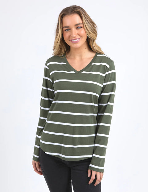 Manly Vee Striped Long Sleeve