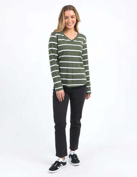 Manly Vee Striped Long Sleeve