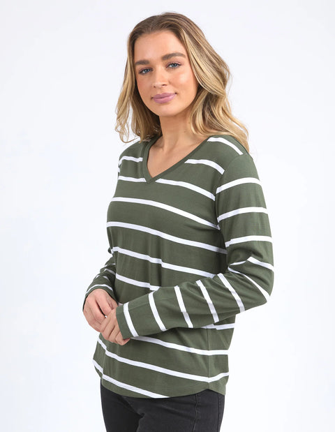 Manly Vee Striped Long Sleeve