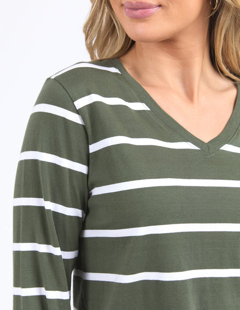 Manly Vee Striped Long Sleeve