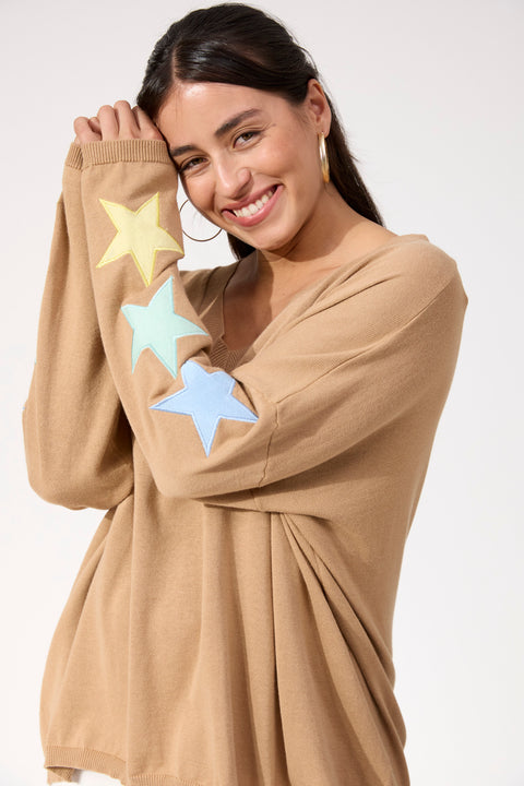 Vermont Star V Neck Jumper - Willow Collective Mudgee