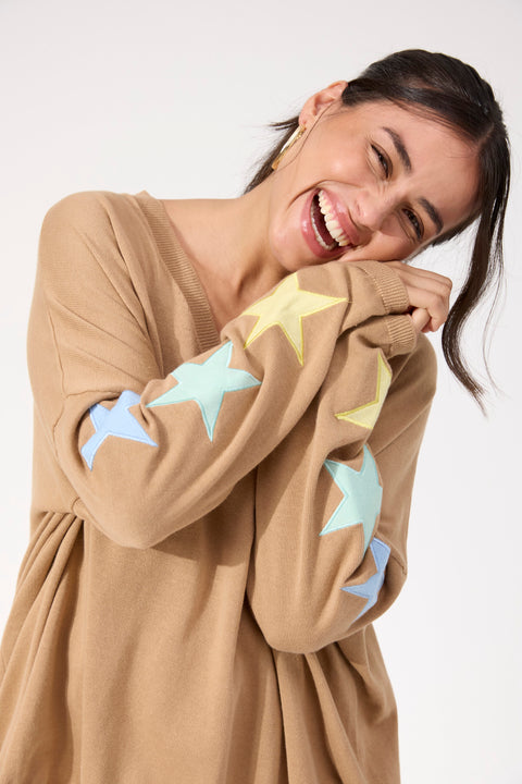 Vermont Star V Neck Jumper - Willow Collective Mudgee