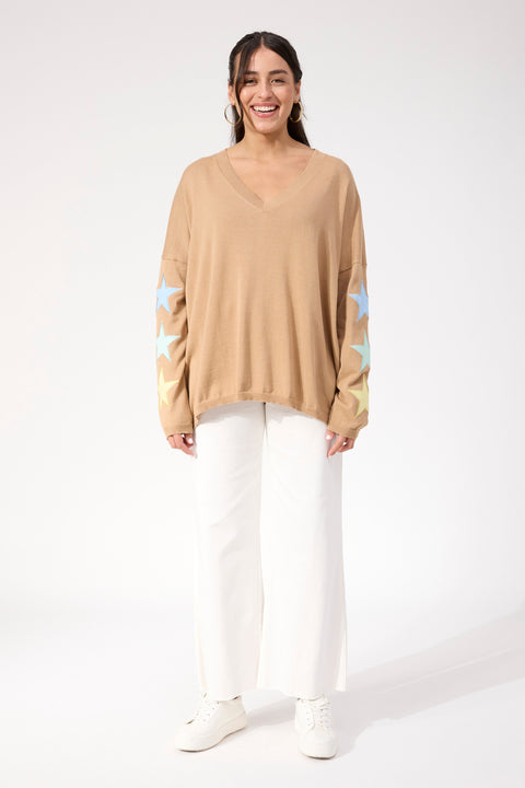 Vermont Star V Neck Jumper - Willow Collective Mudgee
