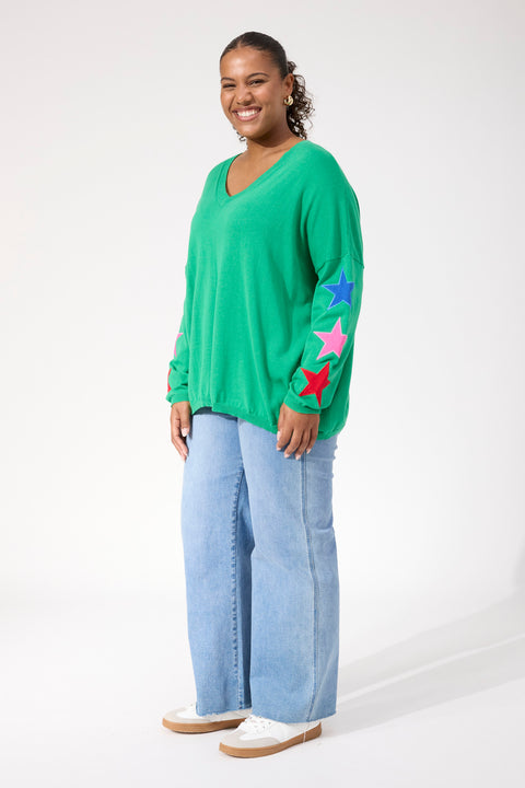 Vermont Star V Neck Jumper - Willow Collective Mudgee