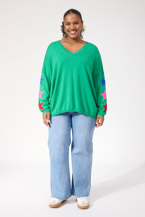Vermont Star V Neck Jumper - Willow Collective Mudgee