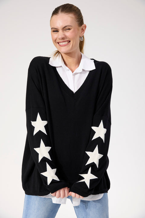 Vermont Star V Neck Jumper - Willow Collective Mudgee