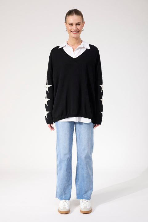 Vermont Star V Neck Jumper - Willow Collective Mudgee