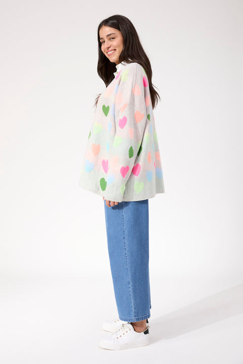 Alaska Relaxed Heart Jumper - Willow Collective Mudgee