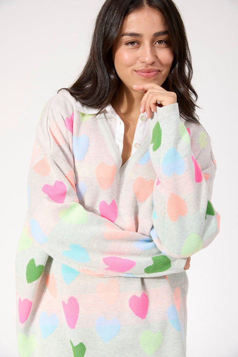 Alaska Relaxed Heart Jumper - Willow Collective Mudgee