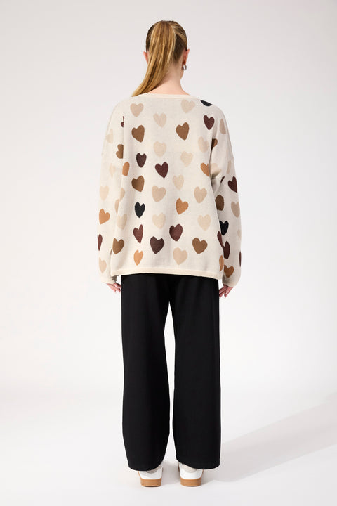 Alaska Relaxed Heart Jumper - Willow Collective Mudgee