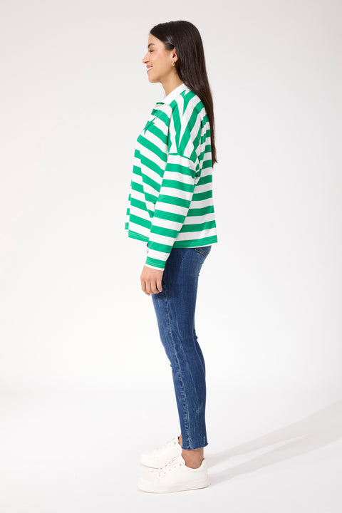 Columbus Stripe Polo Top - Willow Collective Mudgee