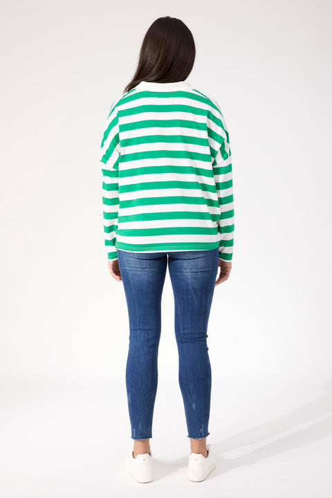 Columbus Stripe Polo Top - Willow Collective Mudgee