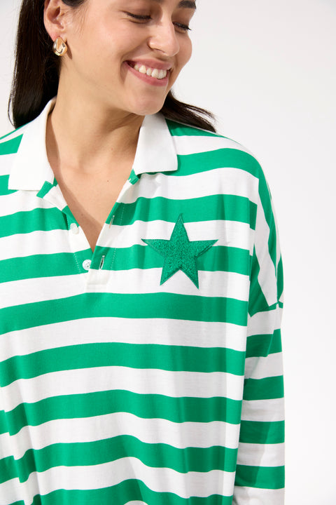 Columbus Stripe Polo Top - Willow Collective Mudgee