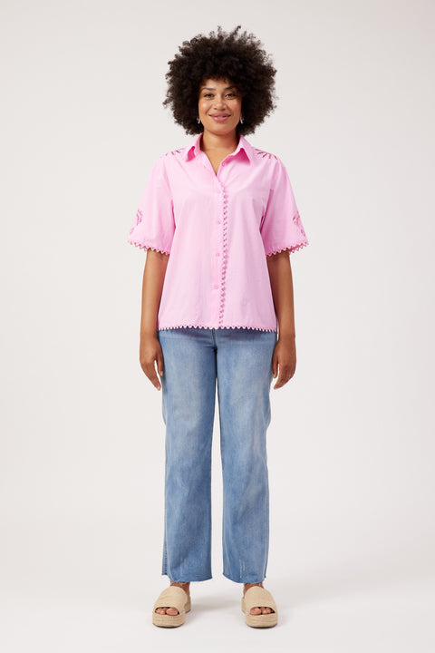 Larissa Broderie Shirt - Willow Collective Mudgee