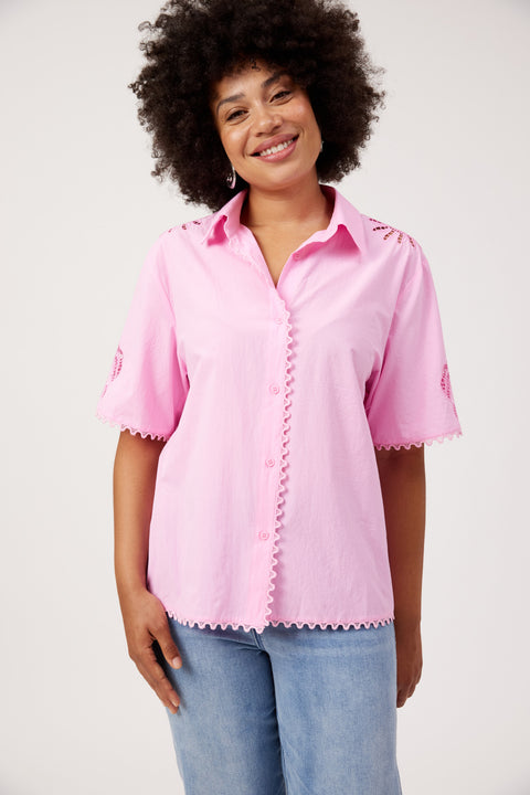Larissa Broderie Shirt - Willow Collective Mudgee