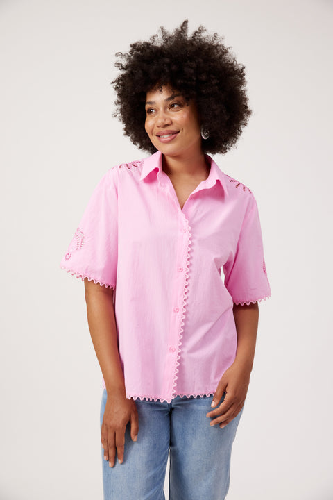 Larissa Broderie Shirt - Willow Collective Mudgee