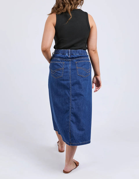 Scallop Edge Denim Skirt
