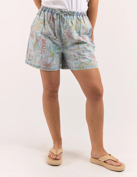 Jade Printed Denim Short
