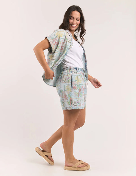 Jade Printed Denim Short
