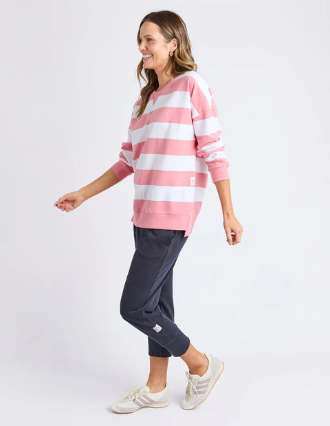 Billie Block Stripe Crew Charm Pink
