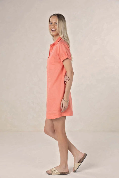Hustle Linen Shirt Dress