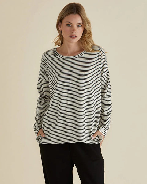 Brixley Long Sleeve Black Stripe