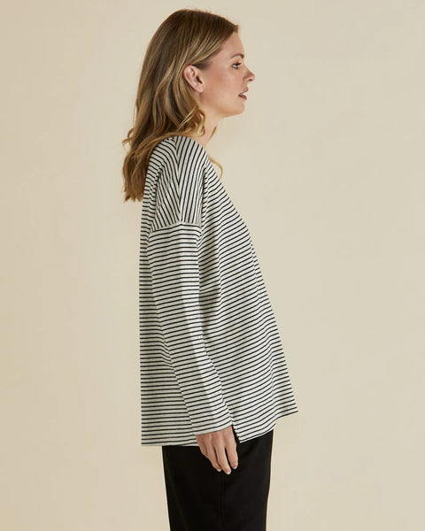 Brixley Long Sleeve Black Stripe