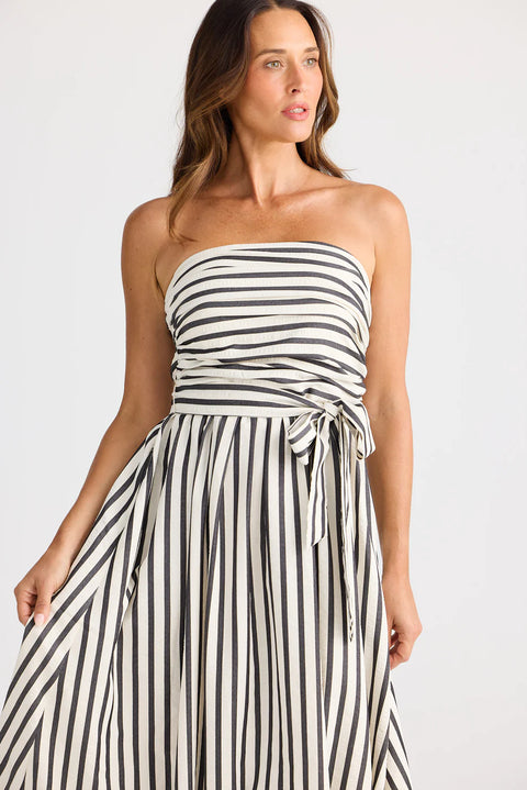 Avalon Dress Black Stripe