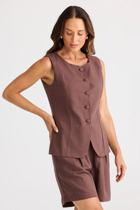Eden Waistcoat Chocolate