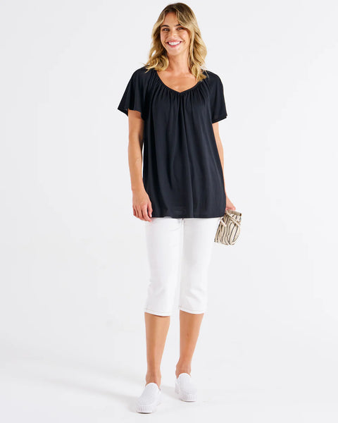 Coral Shirred Tee