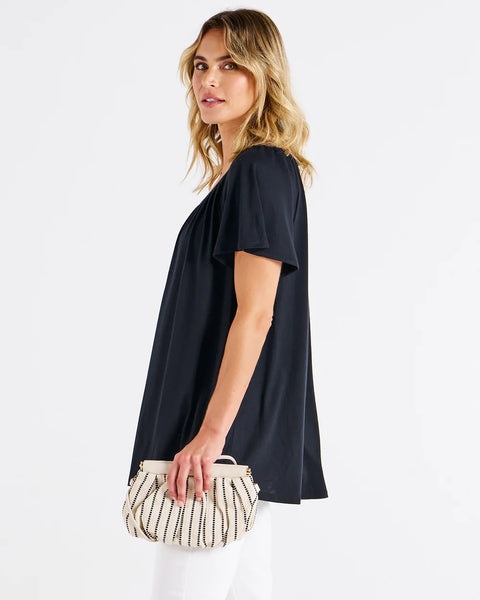 Coral Shirred Tee