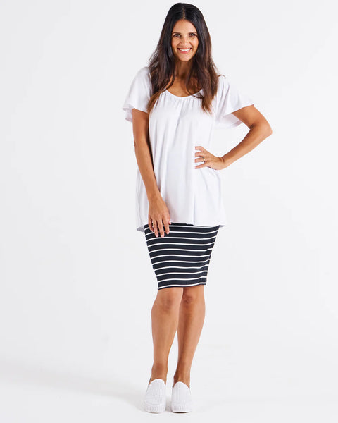 Coral Shirred Tee