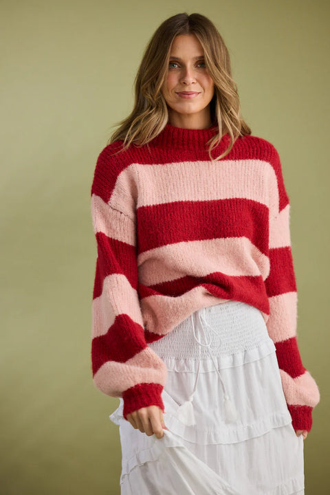 Island Knit Red Stripe