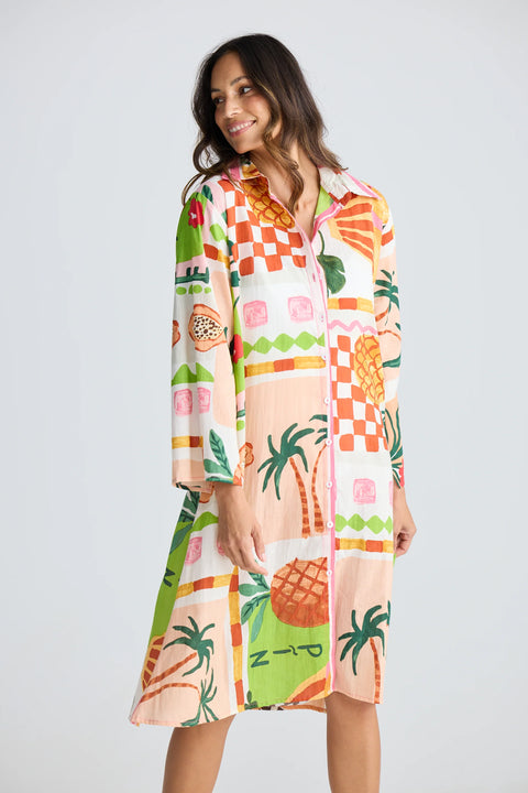 Stella Shirt Dress Tropical