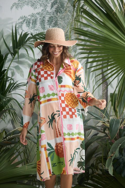 Stella Shirt Dress Tropical