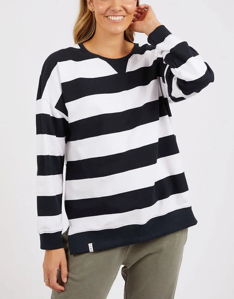 Billie Block Stripe Crew Navy