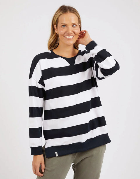Billie Block Stripe Crew Navy