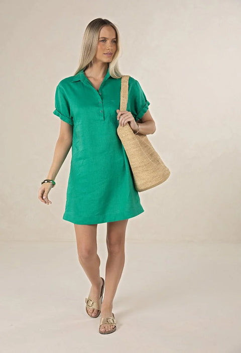 Hustle Linen Shirt Dress