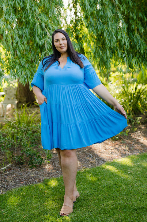 Cobalt Habitat Midi Dress - Exclusive Colour - Willow Collective Mudgee