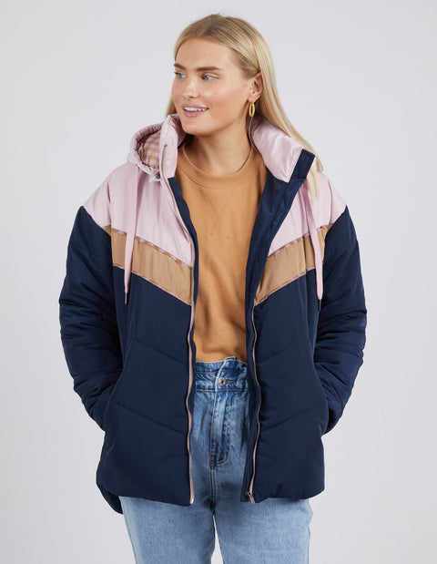 Colour Block Puffer Jacket