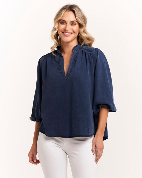 Tiffany Lyocell Denim Blouse
