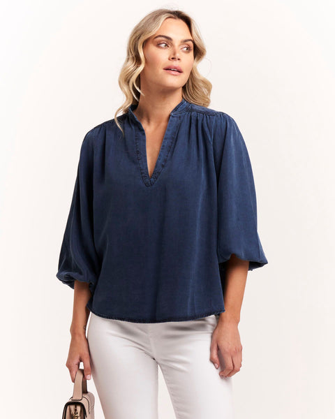 Tiffany Lyocell Denim Blouse