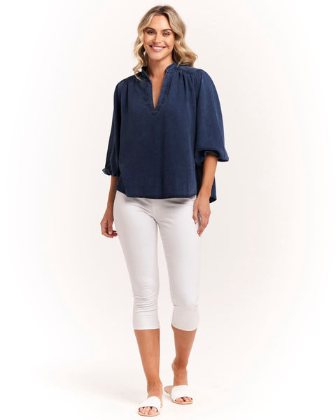 Tiffany Lyocell Denim Blouse