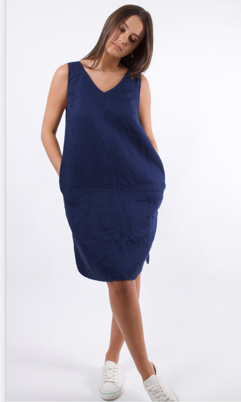 Linen Sleeveless Shirt Dress - Willow Collective Mudgee